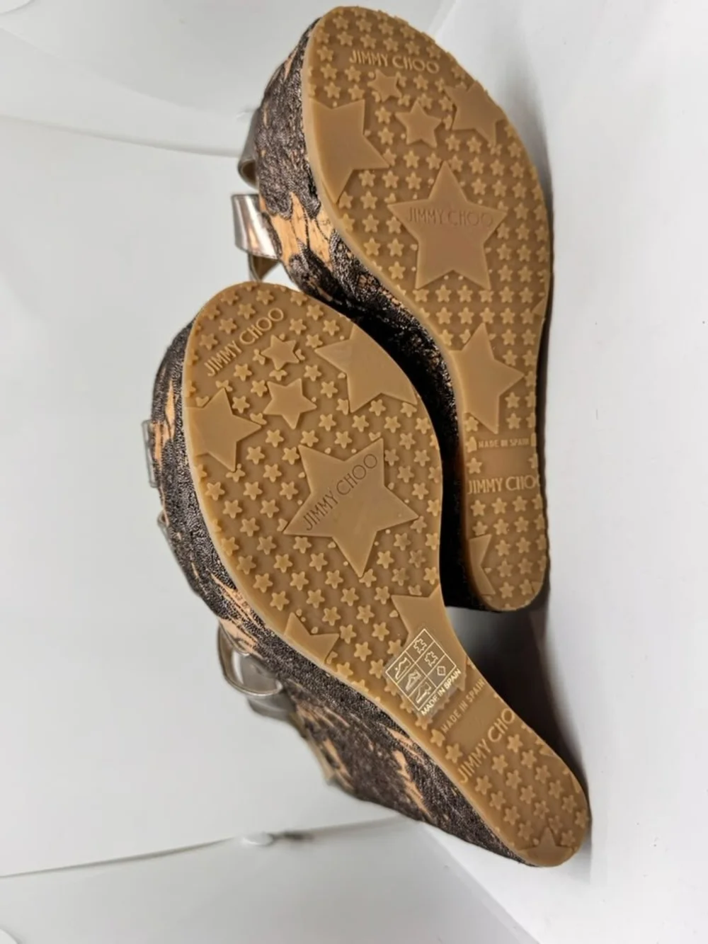 Jimmy Choo Parrow Lace Wedge Platform Sandals/ Size 8.5